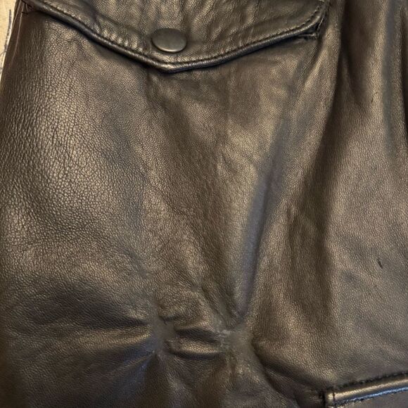 Vintage Merona Sport Sz Medium High Rise Black Leather Cargo Straight Leg Pants - Picture 13 of 14